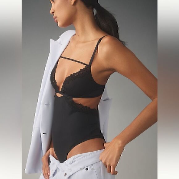 Anthropologie Strappy Cutout Bodysuit Size S NWT Can be worn as Intimates - Picture 2 of 4
